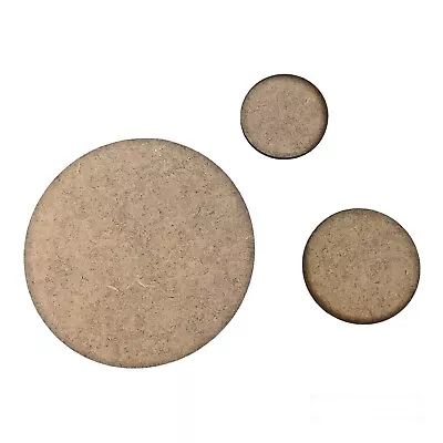 MDF Circle Shapes Wooden Craft Blank Embellishments Card Making Decoration • £2.55