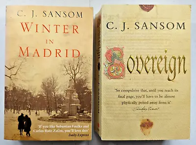 C J Sansom Paperback Bundle Winter In Madrid 2006 + Sovereign 2007 • £6.05