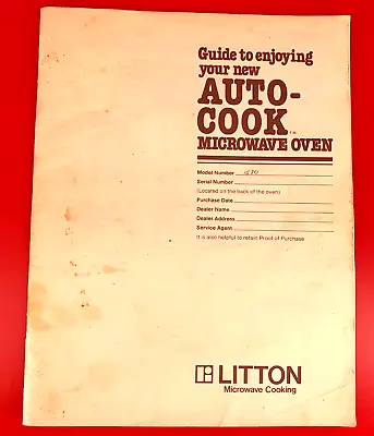 Litton Microwave Model 1580 Instruction Manual User Guide Vintage • $8.29