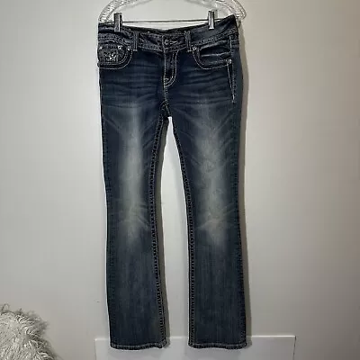 Miss Me Bootcut Bling Sequin Jeans JP6095B Flap Pocket 35” Inseam • $25