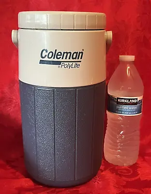 Cooler Vintage Coleman Polylite Blue 5590 Half Gallon Water Jug Cooler Thermosm • $9.99