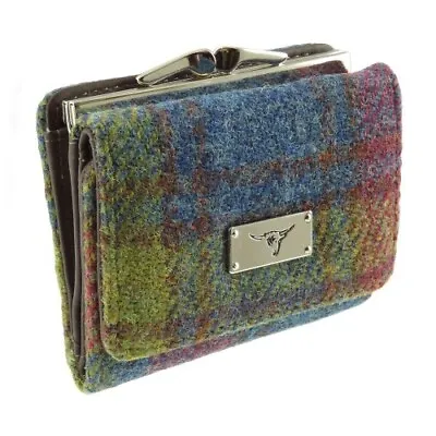 Ladies Harris Tweed Clasp Unst Small Purse In Multi Colour Tartan LB2113-COL46 • £17.50