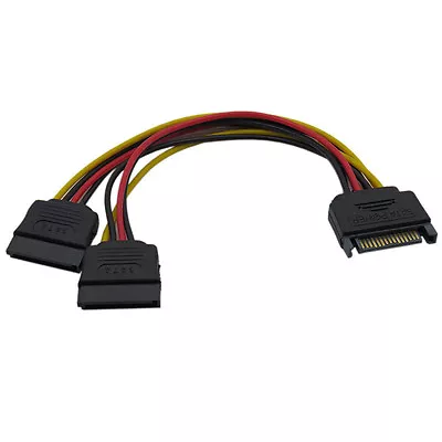 $3.95 • Buy SATA 15pin Hard Disk Power Male To 2 Female Splitter Y 1 To 2 Extension Cable