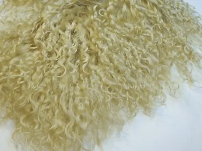 Sandy Beach Blond Kurly Tibetan Lamb Mohair For Doll Wigs 4x4 Wool Hair Reborn • $9.89