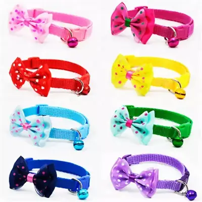 £2.99 • Buy Bow Tie Adjustable Necktie Cat Kitten Collar Small Pet Puppy Bowknot Bell Collar