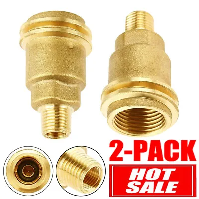 2 Solid Brass QCC1 Nut Propane Gas Fitting Adapter 1/4  Male Pipe Thread Connect • $15.79