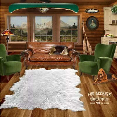 $199.95 • Buy White Shag Rug - Shaggy Faux Fur - Random Shape Polar Bear - Sheepskin Throw