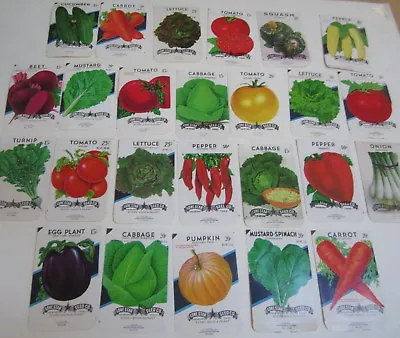 Lot Of 25 Old Vintage - VEGETABLE - SEED PACKETS - San Antonio Texas - EMPTY • $12.99