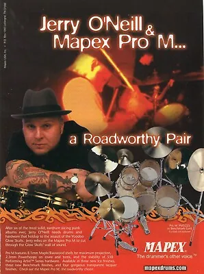 2001 Print Ad Of Mapex Pro M Drum Kit W Jerry O'Neill Of Voodoo Glow Skulls • $9.99