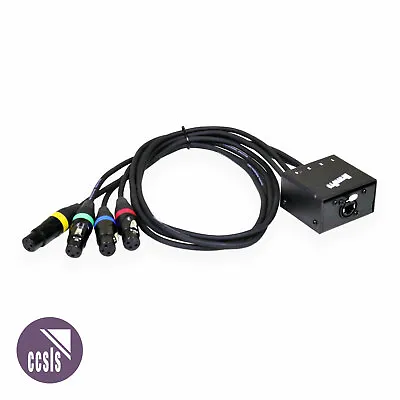 BravoPro SSDMX3-MF4 Cat 5/5e/6 RJ45 Breakout To 4 X XLR3 Female 1M Fly Ends • $66