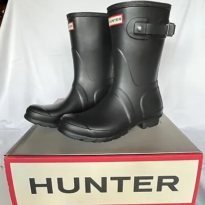 Hunter Women's Original Short Adjustable Rain Boots Black Size 9 NEW IN BOX! • $67