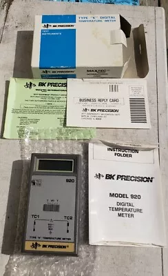 BK Precision 920 Type  K  Digital Temperature Meter Box Paperwork Missing Leads • $17.99