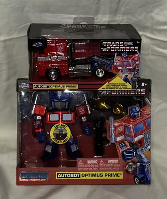 Jada Transformers AUTOBOT OPTIMUS PRIME Die Cast G1 Style Cab & Metalfig • $22