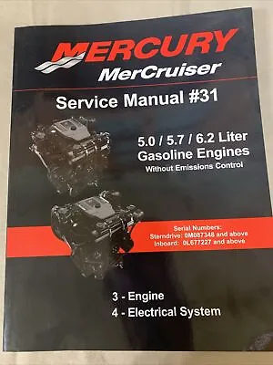 NEW 2009 Mercruiser Boat Engine #31 Service Manual 5.0  5.7  6.2 • $25