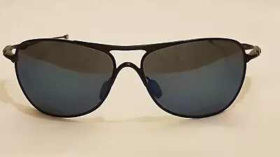 VINTAGE OAKLEY WIRE OO4060-11 Crosshair Matte Black Iridium Polarized Sunglasses • £149