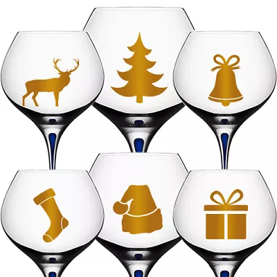 £2.69 • Buy 12x Christmas Decal Stickers For Wine Glass, Champagne, Party Decor XMAS Tree
