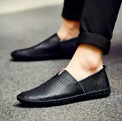 Men's Casual Loafers Breatheble Anti-skid Genuine Leather Slip On Driving Shoes • $37.61
