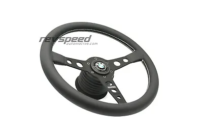 MOMO Prototipo Black Steering Wheel Kit With Horn Button For BMW E30 M3 • $329.95