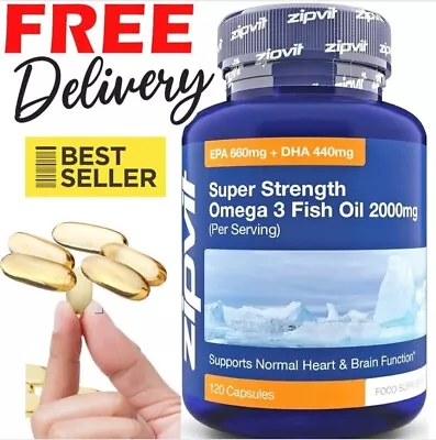 Omega 3 Fish Oil 2000Mg EPA 660Mg DHA 440Mg Per Daily Serving 120 Capsules • £9.99