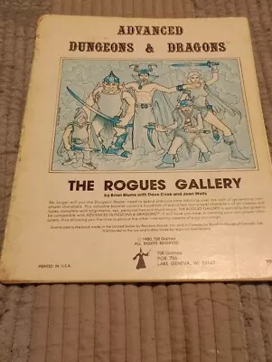 Advanced Dungeons And Dragons The Rogues Gallery TSR 1980  • $18