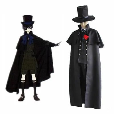 Black Butler Ciel Phantomhive Funeral Anime Costume Cosplay Halloween Uniform • $75.90