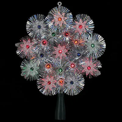 Northlight Lighted Silver Retro Starburst Christmas Tree Topper - 8  Multi • $17.49