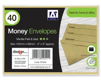 5 X 40 Pack Wage Packet Brown Money Envelopes Payslip Printed Self Adhesive • £10.95