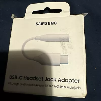 New Genuine Samsung USB-C Type-C To 3.5mm Headphone Jack Adapter Aux Audio Cable • £6.99