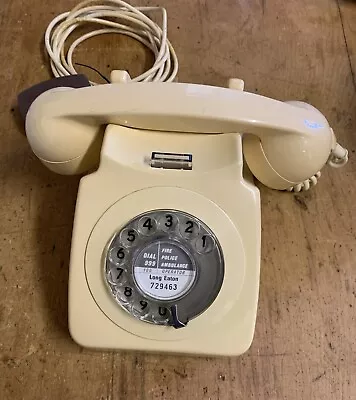 Rotary Dial Cream Telephone - Original Vintage Retro 70's (untested) • £18