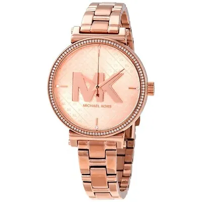 Michael Kors Sofie Women's Rose Gold Tone Stainless Glitz Watch  Mk4335 New • $129.95