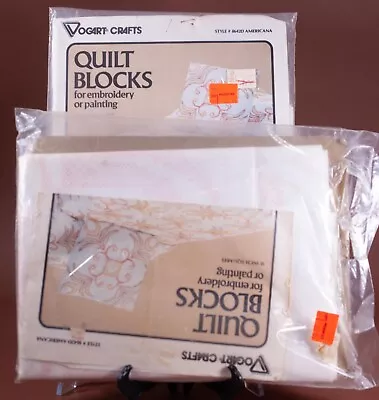 Vtg Vogart Crafts Quilt Blocks 2 Pkgs NIP & Open 8642D Americana 1981 Embroidery • $13.40