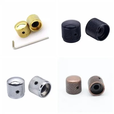 $7.99 • Buy 2/3/4 Pcs Guitar Knobs Metal Dome Tone Volume Speed Control Knobs With Wrench