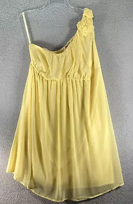 Merona Women's Formal Dress Size XL Yellow One Shoulder Flower Lined  NEW • $21
