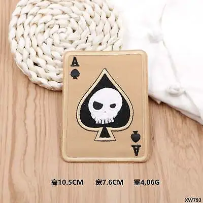 Skull Ace Of Spades Poker Gambling Rockabilly Biker Rock Patch Iron On 2479 • $3.79