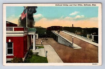 Vintage Railroad Bridge & Post Offie Mccomb Missouri~ Rr Railway Postcard Go • $7.49