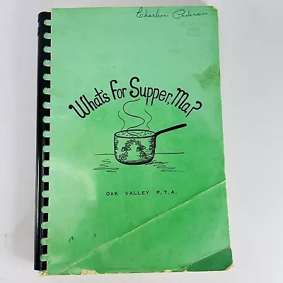 What's For Supper Ma Cookbook 1969 Omaha NE Nebraska Oak Valley School PTA VTG • $21.95