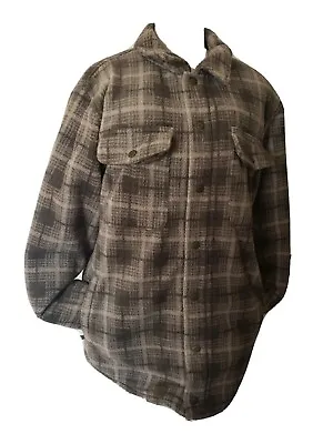 Cabelas Plaid Quilted Thinsulate Jacket Coat Brown Workwear Fleece Mens Size M/T • $16.07