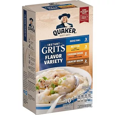 Quaker Instant Grits Variety Pack 4 Flavor (10 Pack)  (Exp 03/24) • £8