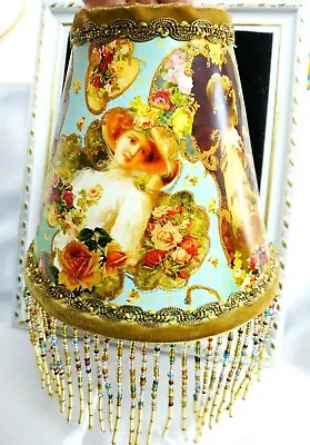 Michal Negrin Romantic Designed Lamp Shade With Bead Fringes Vintage 05. • $79