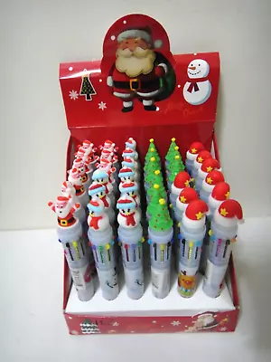 12 Pcs-10 Colors Santa Claus &Christmas Tree Multi-color Ballpoint Pen US Seller • $18.91