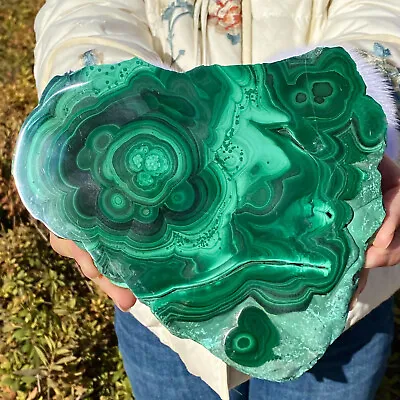 2.27LB  Natural Malachite Slice Quartz Crystal Luster Mineral Specimen • $0.99