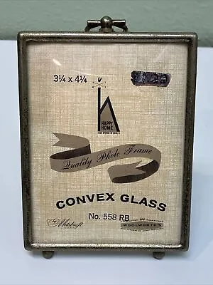 Vintage Metalcraft Quality Photo Frame W Convex Glass 3x4 Wall Hanging Flaw PO • $12.99