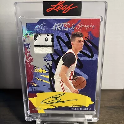 Tyler Herro 2023 Leaf Art Of Sport Laundry Patch Auto 2/3 AG-TH1 UNCIRCULATED • $14.50