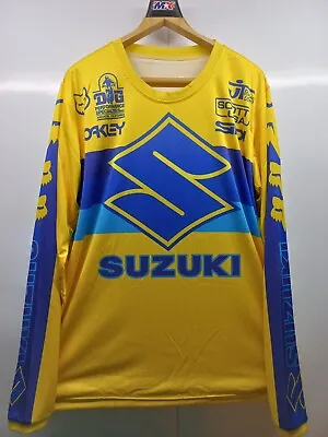 Vintage Motocross Restyle Suzuki Team Fx Dg Jt Reprint Product Jersey SizeS-XXL • $50