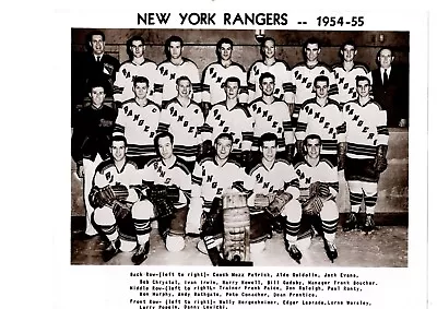 VINTAGE ORIGINAL 1954 1955 NEW YORK RANGERS 8x10 TEAM PHOTO NHL HOCKEY • $150