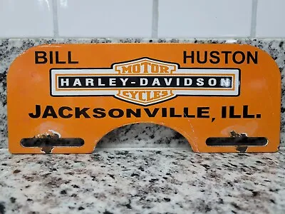 Vintage Harley Davidson Porcelain Sign Motorcycle Tag Topper Dealer Bill Huston • $134.96