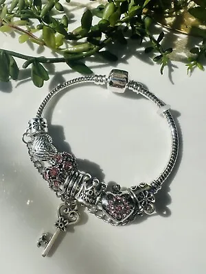 £16.99 • Buy Pandora Design Bracelet Silver 925 With Beautiful Charms.