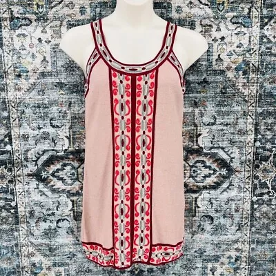 Missoni Shift Dress Size 8 Pink Halter With Metallic Threading Embroidery Trim • $45