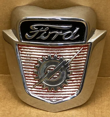 RARE NICE 1950's Ford Truck Hood Emblem Lightning Bolt &Gear No.2 OEM-BAAA-16637 • $90