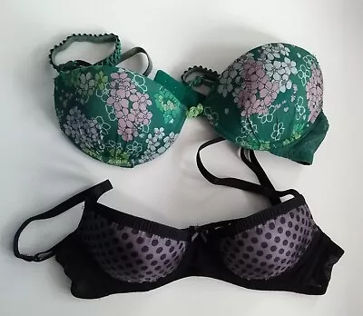 Two Bras Intimissimi One Push-up Bra And One Balconette Bra Flower Polka Dots • £15